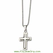 Stainless Steel Cross Pendant 24in Necklace chain