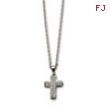 Stainless Steel Crystal Cross Pendant 22in Necklace chain