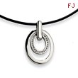 Stainless Steel Cubic Zirconia Pendant Necklace