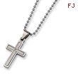 Stainless Steel Diamond Accent Cross Necklace