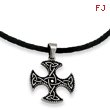 Stainless Steel Enameled Celtic Cross Pendant Necklace