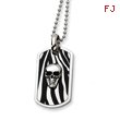 Stainless Steel Enameled Skull Dog Tag Necklace