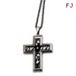 Stainless Steel Fancy Cross w/ CZ 24in Necklace chain