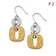 Stainless Steel Gold IP Plated Sqare Link Earrings