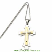 Stainless Steel Gold-plated Cross Pendant chain