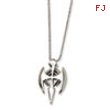 Stainless Steel Gothic Cross Pendant 24in Necklace chain