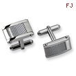 Stainless Steel Grey Carbon Fiber Rectangle Cuff Links