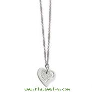 Stainless Steel Heart With Extender Necklace