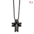 Stainless Steel IPG 24K and IP Black plating Cross 22in Necklace chain