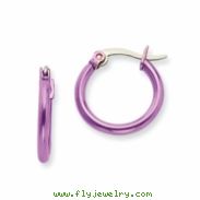 Stainless Steel Pink 15.5mm Hoop Earrings