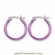 Stainless Steel Pink 19mm Hoop Earrings