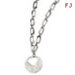 Stainless Steel Polished & Textured w/ Heart Cutout Pendant 22 w/ 2in Ext N chain