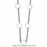 Stainless Steel Polished Circles 26in Necklace chain