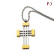 Stainless Steel Polished Gold-plated Cross Pendant 20in Necklace chain