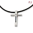 Stainless Steel Rope Accent Cross Pendant Necklace