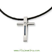 Stainless Steel Rope Accent Cross Pendant Necklace