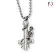 Stainless Steel Skeleton Hugging Cross Pendant Necklace