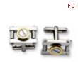 Stainless Steel w/ Gold IPG Cuff Links