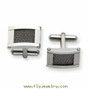 Stainless Steel Wire Brushed and Polished Cuff Links