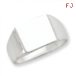 Stelring Silver 11x13mm Solid Back Signet Ring