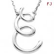 Sterling E Silver Fashion Script Initial Necklace