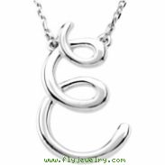 Sterling E Silver Fashion Script Initial Necklace