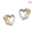 Sterling Silver & 12K Small Heart Post Earrings