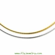 Sterling Silver & 14k 4mm Reversible Mirror Omega chain