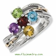 Sterling Silver & 14k Five-stone Mother's Ring Mounting ring