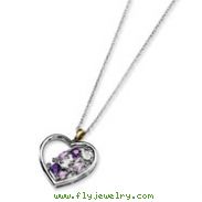 Sterling Silver & 14K Gold Amethyst And Topaz And Diamond Necklace