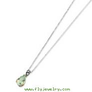Sterling Silver & 14K Gold Green Amethyst And Diamond Necklace
