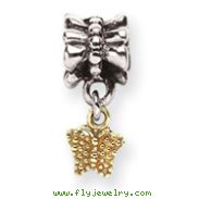 Sterling Silver & 14K Gold Reflections Butterfly Dangle Bead