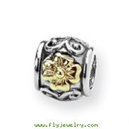 Sterling Silver & 14k Gold Reflections Floral Bead