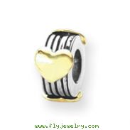 Sterling Silver & 14k Gold Reflections Heart Bead