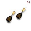 Sterling Silver & 14K Gold Smokey Quartz and Citrine Earrings