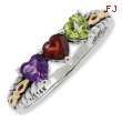 Sterling Silver & 14k Three-stone Mother's Ring Mounting ring