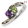 Sterling Silver & 14k Two-stone Mother's Ring Mounting ring