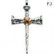 Sterling Silver & 14k Yellow Gold Two-tone Cross Pendant