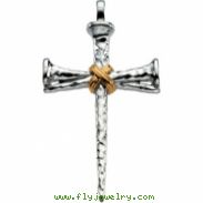 Sterling Silver & 14k Yellow Gold Two-tone Cross Pendant