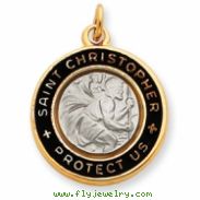 Sterling Silver & 18k plated Epoxy St. Christopher Charm