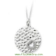 Sterling Silver & Cubic Zirconia Polished I Wish You Enough 18" Necklace