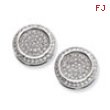 Sterling Silver & CZ Fancy Circle Post Earrings