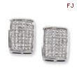 Sterling Silver & CZ Fancy Post Earrings