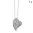 Sterling Silver & CZ Polished Heart Necklace chain