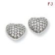 Sterling Silver & CZ Polished Heart Post Earrings
