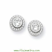 Sterling Silver & CZ Polished Post Earrings