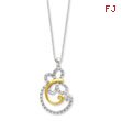 Sterling Silver & Gold-plated Cubic Zirconia Carefree 18in Necklace