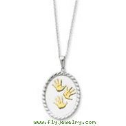 Sterling Silver & Gold-plated Hand Prints 18" Necklace