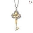 Sterling Silver & Gold-plated Nov. CZ Birthstone Key 18in Necklace