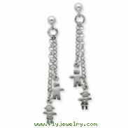 Sterling Silver & Rhodium Boy & Girl Dangle Earrings